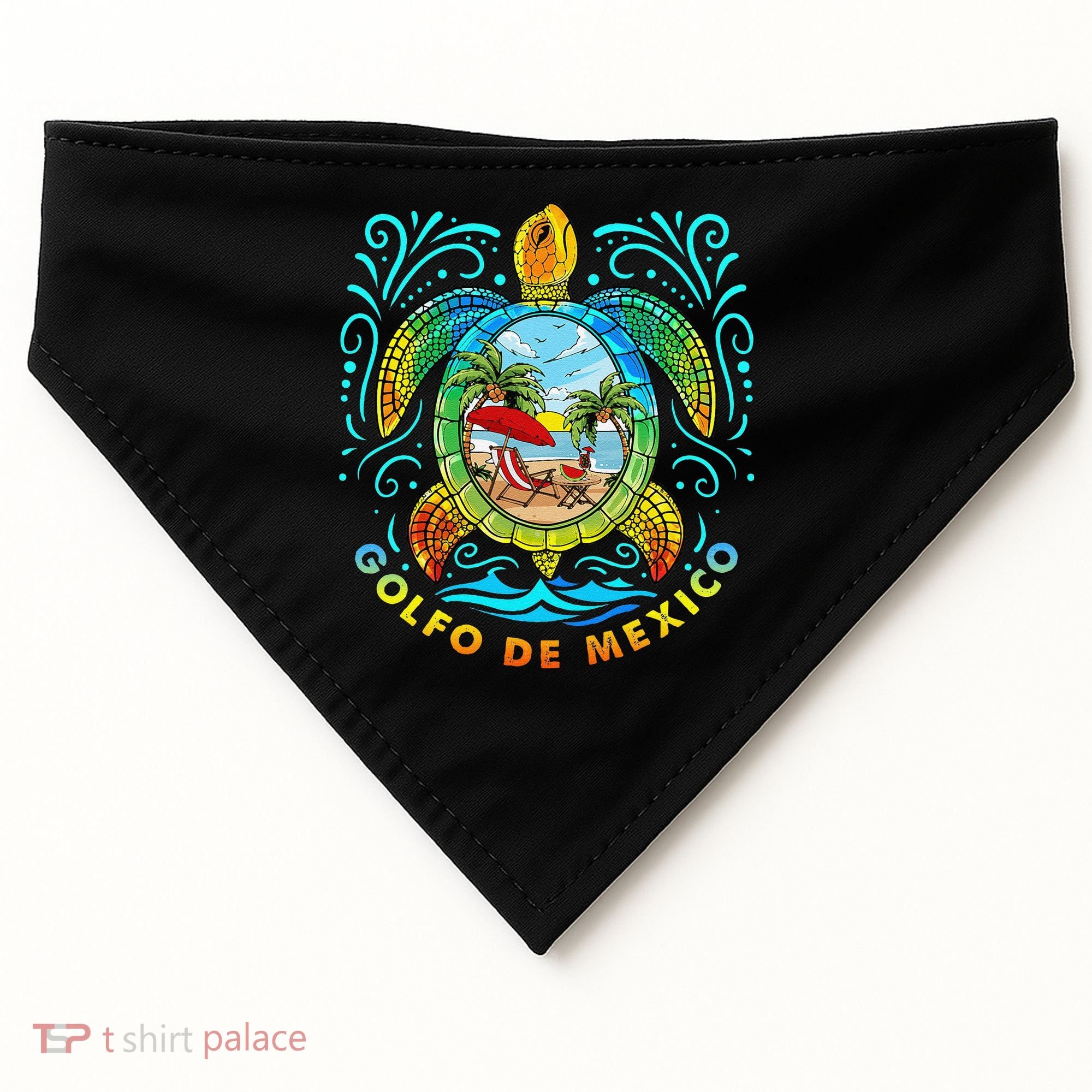 Golfo De Mexico Viva Mexico Gulf Of Mexico USA-Made Doggie Bandana