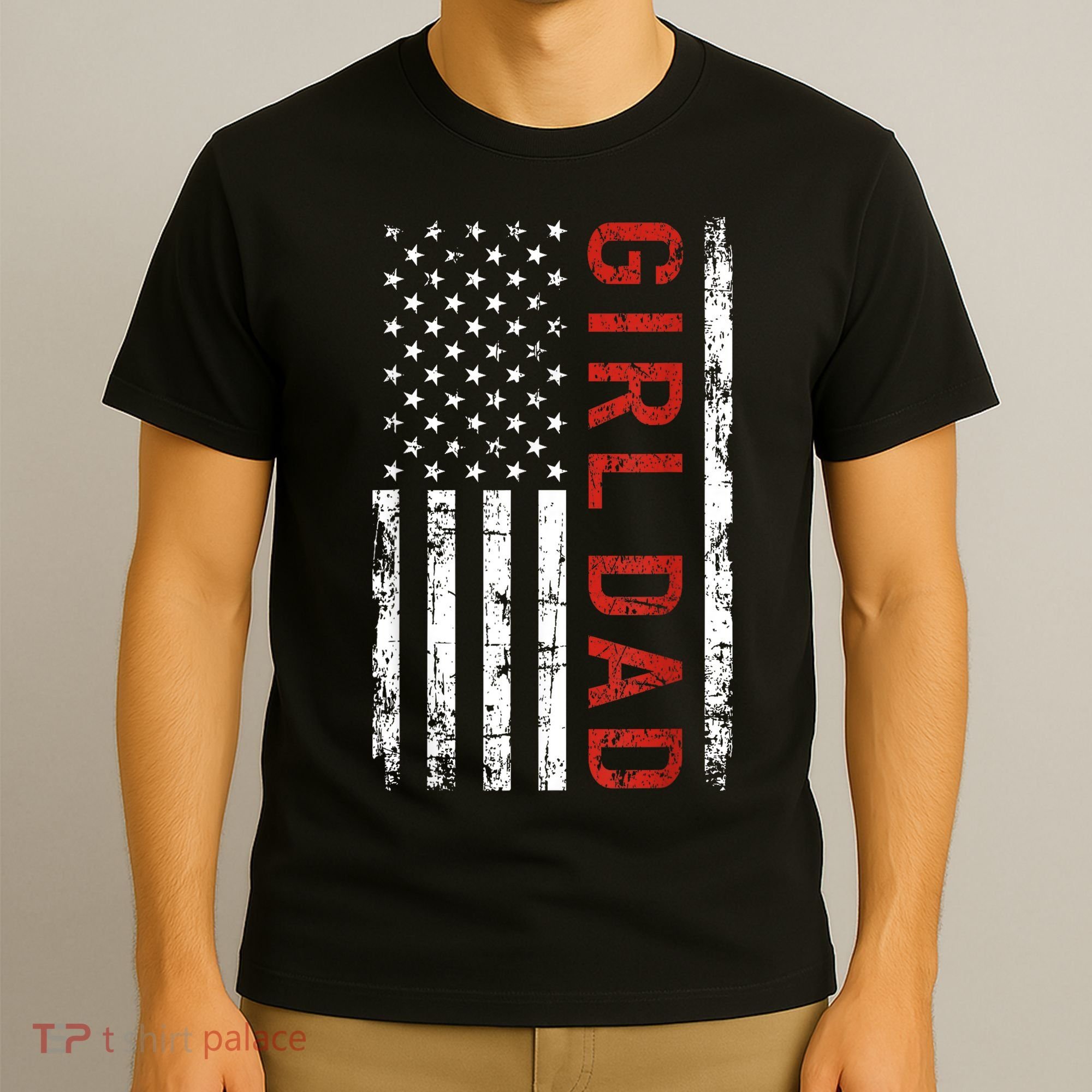 Girl Dad Men Proud Father Of Fathers Day Vintage T-Shirt