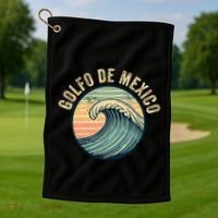 Golfo De Mexico Viva Mexico Gulf Of Mexico Golf Towel thumb 1