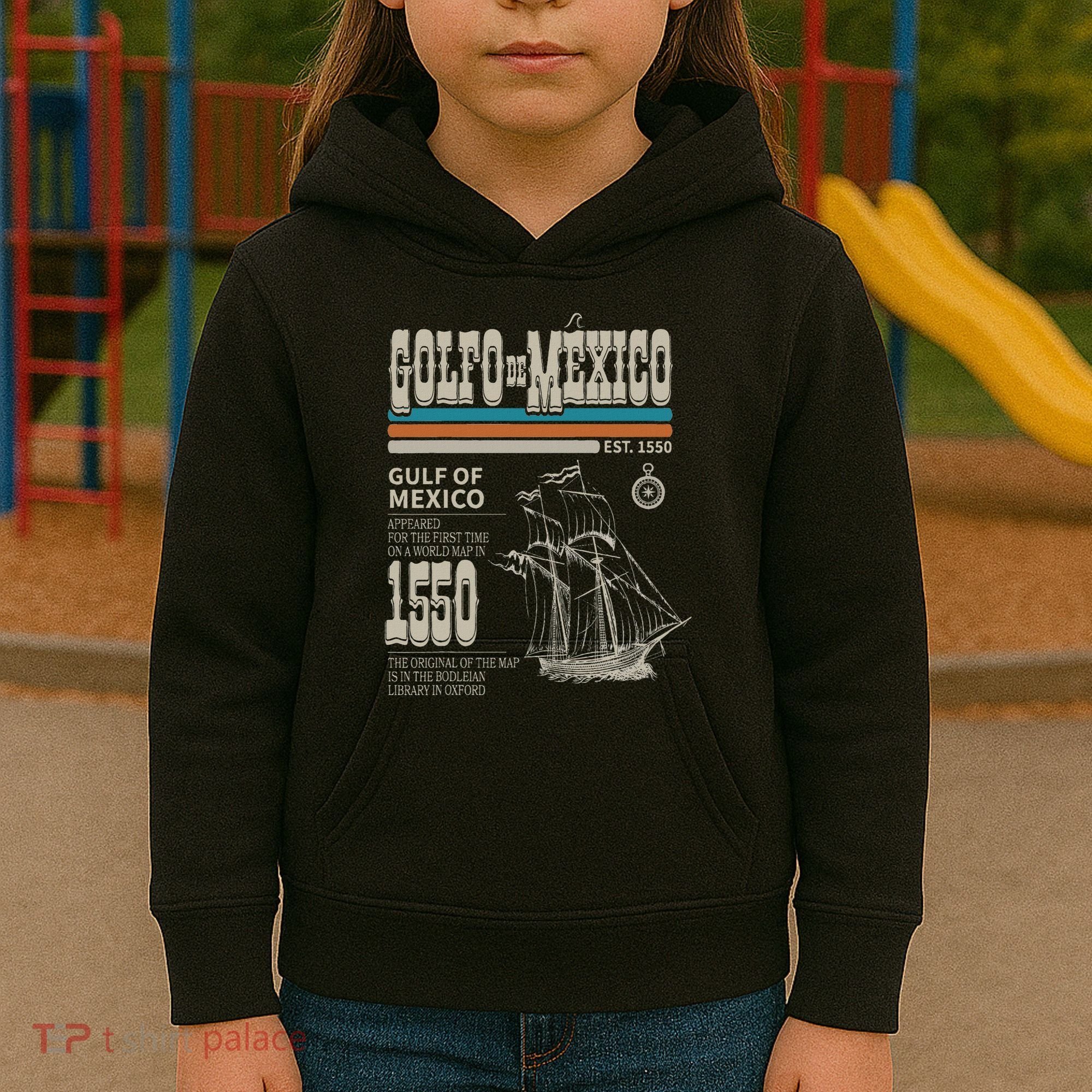 Golfo De MéXico Est 1550 Origin Gulf Of Mexico Kids Hoodie