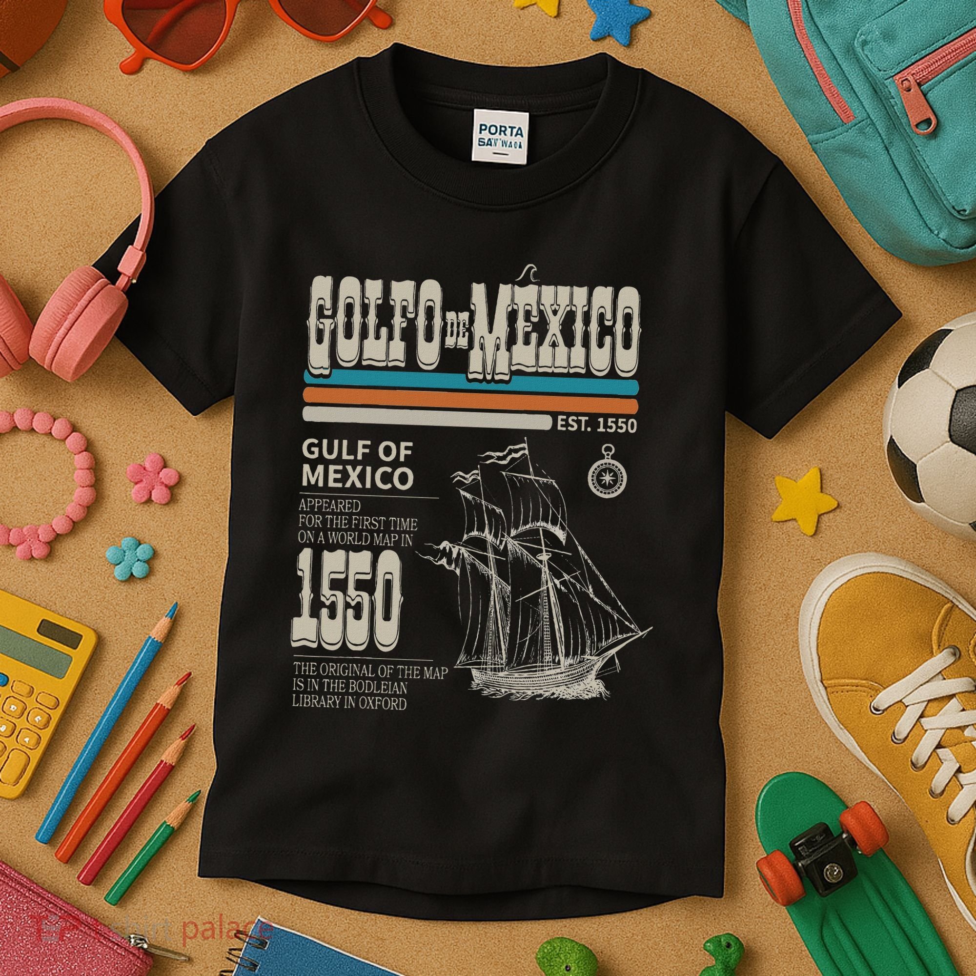 Golfo De MéXico Est 1550 Origin Gulf Of Mexico Kids T-Shirt