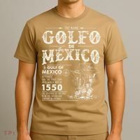 Golfo De MéXico 1550 Gulf Of Mexico 1550 Retro Vintage T-Shirt thumb 3
