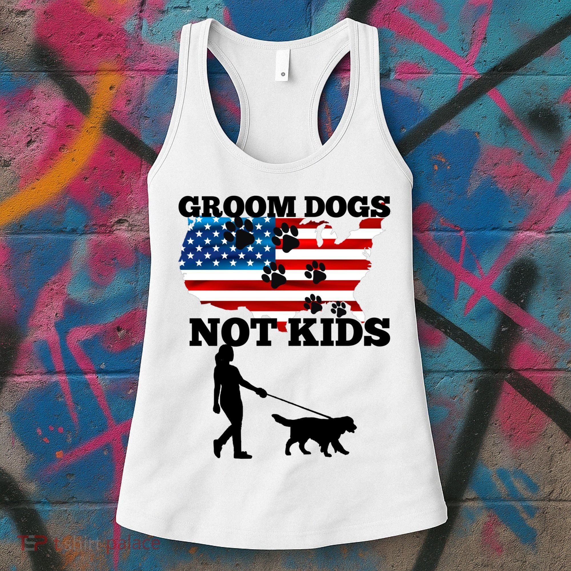Groom Dogs Not Kids Funny Dogs Cute Meme  Women's Tank Top