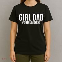 Girl Dad Outnumbered Tee Fathers Day Gift From Wife Daughter Gift T-Shirt thumb 4