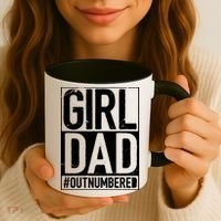 Girl Dad Outnumbered Gift Fathers Day From Wife Daughter Great Gift Coffee Mug thumb 3