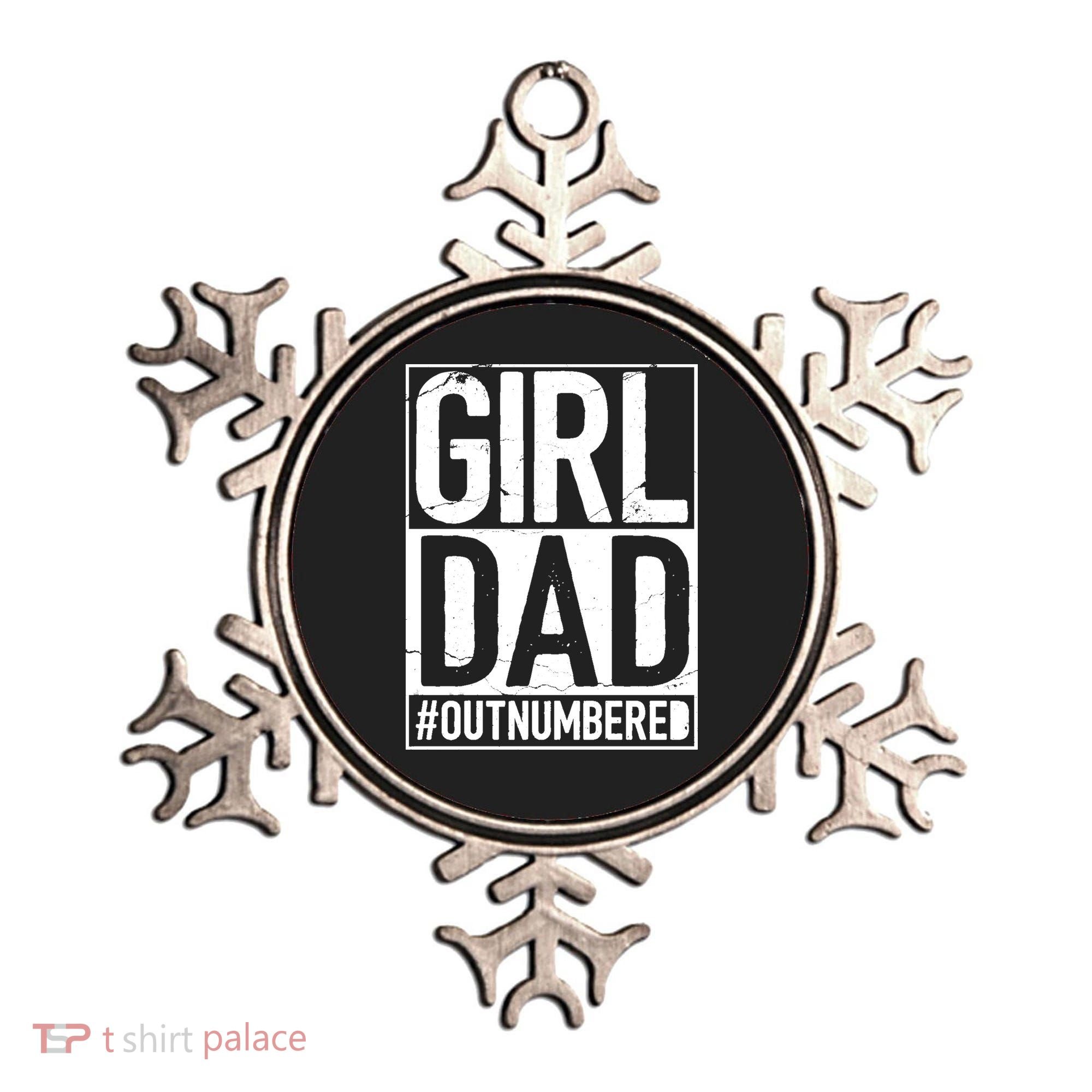 Girl Dad Outnumbered Gift Fathers Day From Wife Daughter Great Gift Ornament