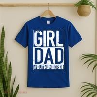 Girl Dad Outnumbered Gift Fathers Day From Wife Daughter Great Gift T-Shirt thumb 2