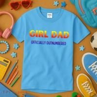 Girl Dad Officially Outnumbered Gift Kids T-Shirt thumb 3