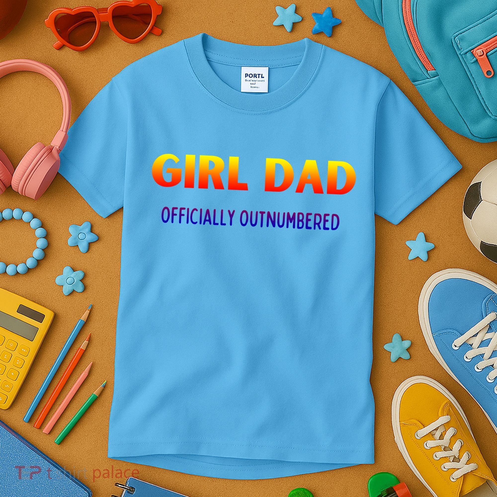 Girl Dad Officially Outnumbered Gift Kids T-Shirt