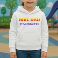 Girl Dad Officially Outnumbered Gift Kids Hoodie thumb 3
