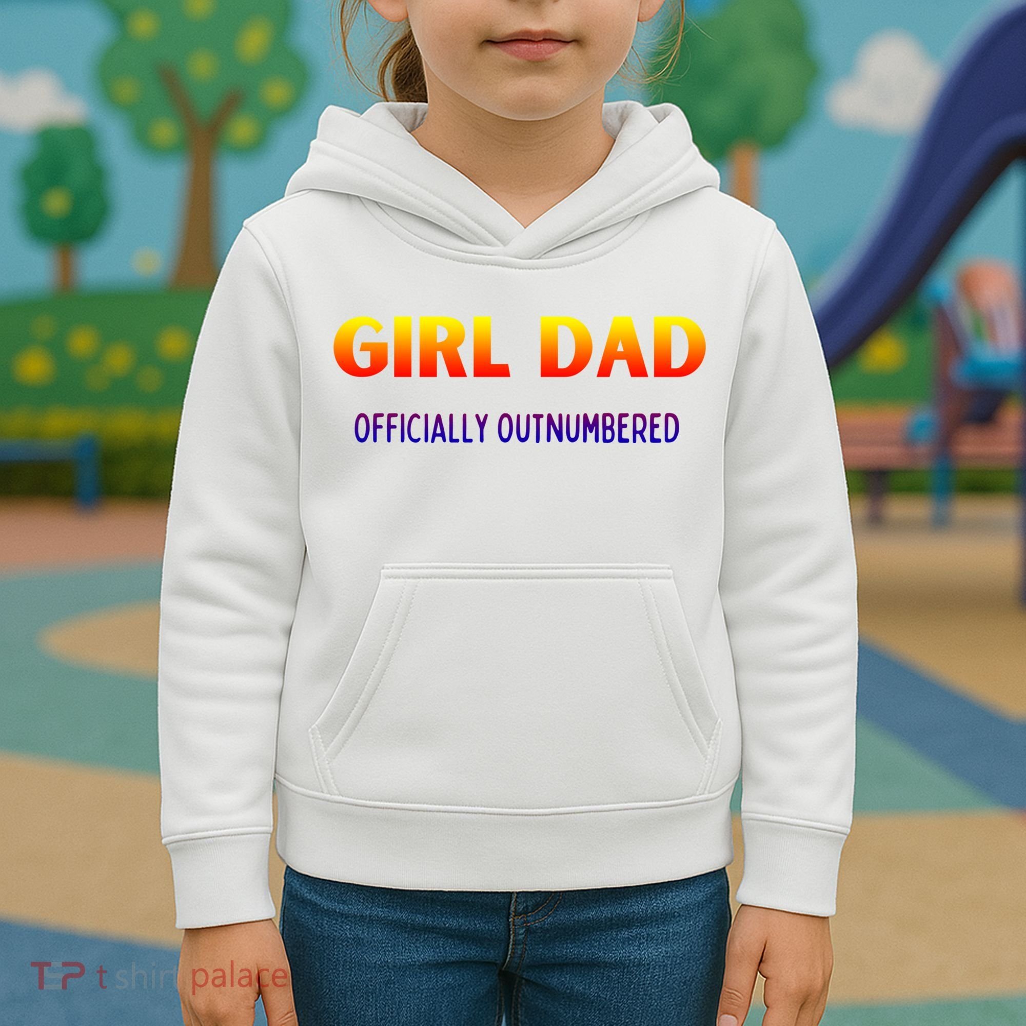 Girl Dad Officially Outnumbered Gift Kids Hoodie