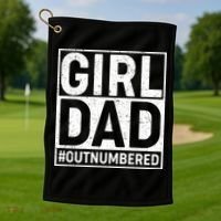 Girl Dad #OutNumbered Golf Towel thumb 1