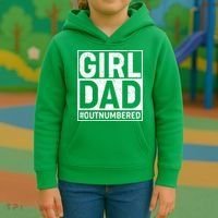 Girl Dad #OutNumbered Kids Hoodie thumb 3