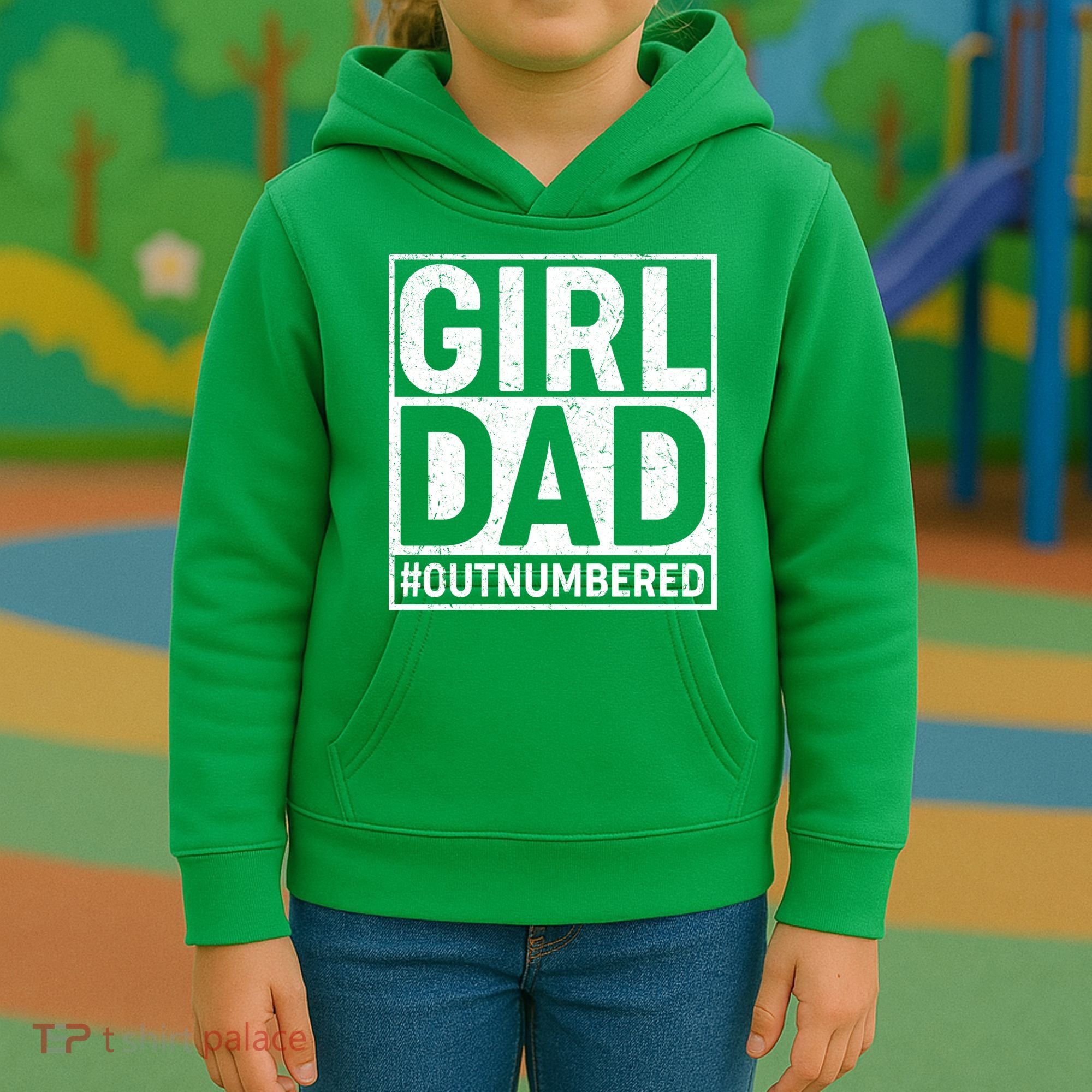 Girl Dad #OutNumbered Kids Hoodie