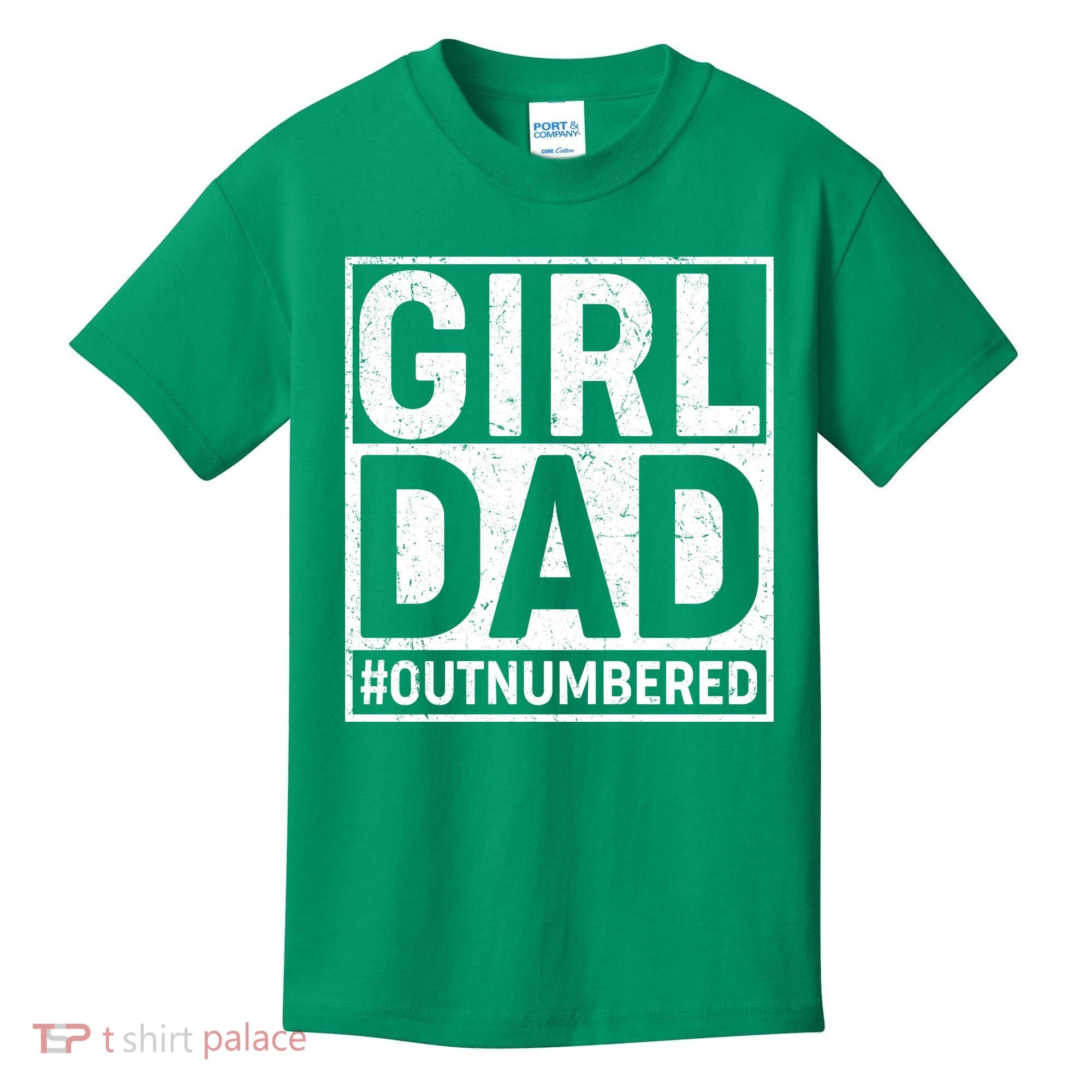 Girl Dad #OutNumbered Kids T-Shirt