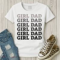 Girl Dad Outnumbered Proud New Father Gift Women's T-Shirt thumb 3