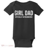 Girl Dad Officially Outnumbered Funny Baby Bodysuit thumb 0