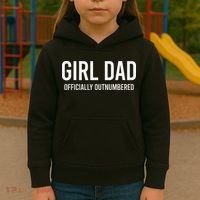 Girl Dad Officially Outnumbered Funny Kids Hoodie thumb 3