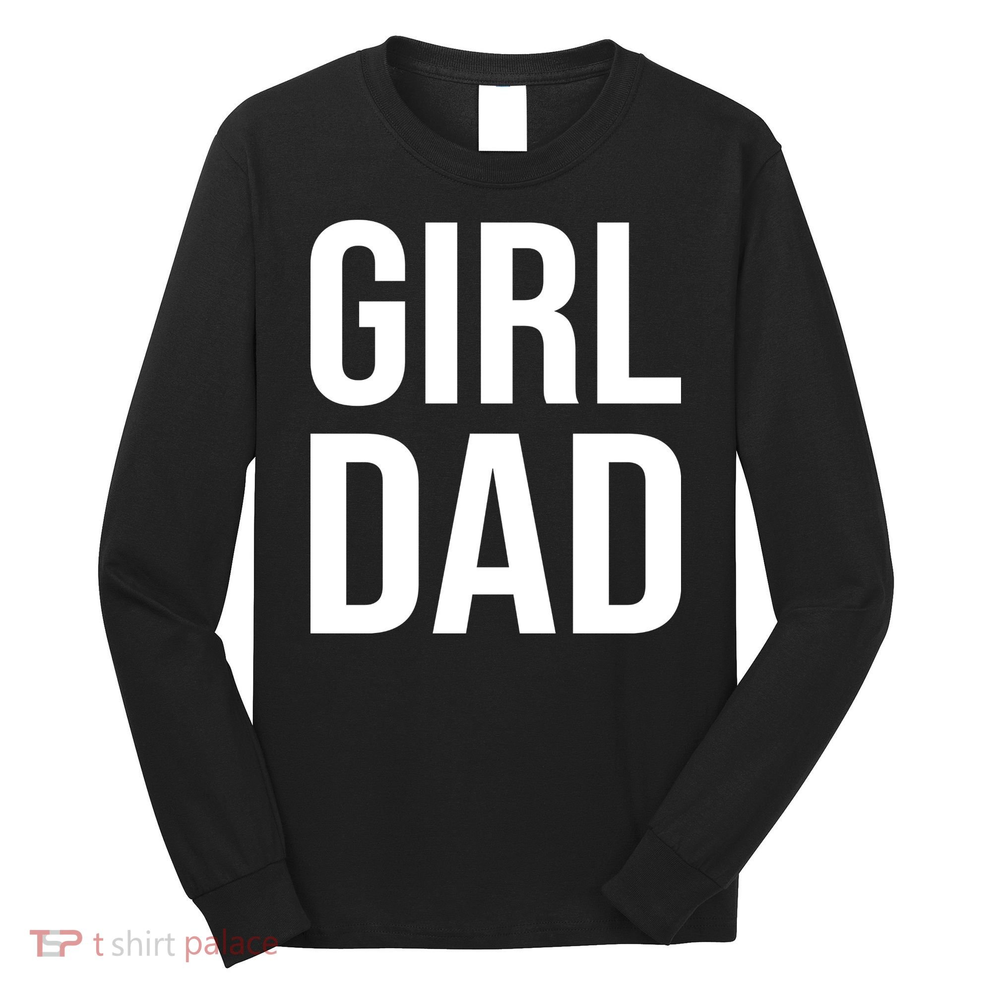 Girl Dad Pocket Print Daddy Papa Father's Day Long Sleeve Shirt