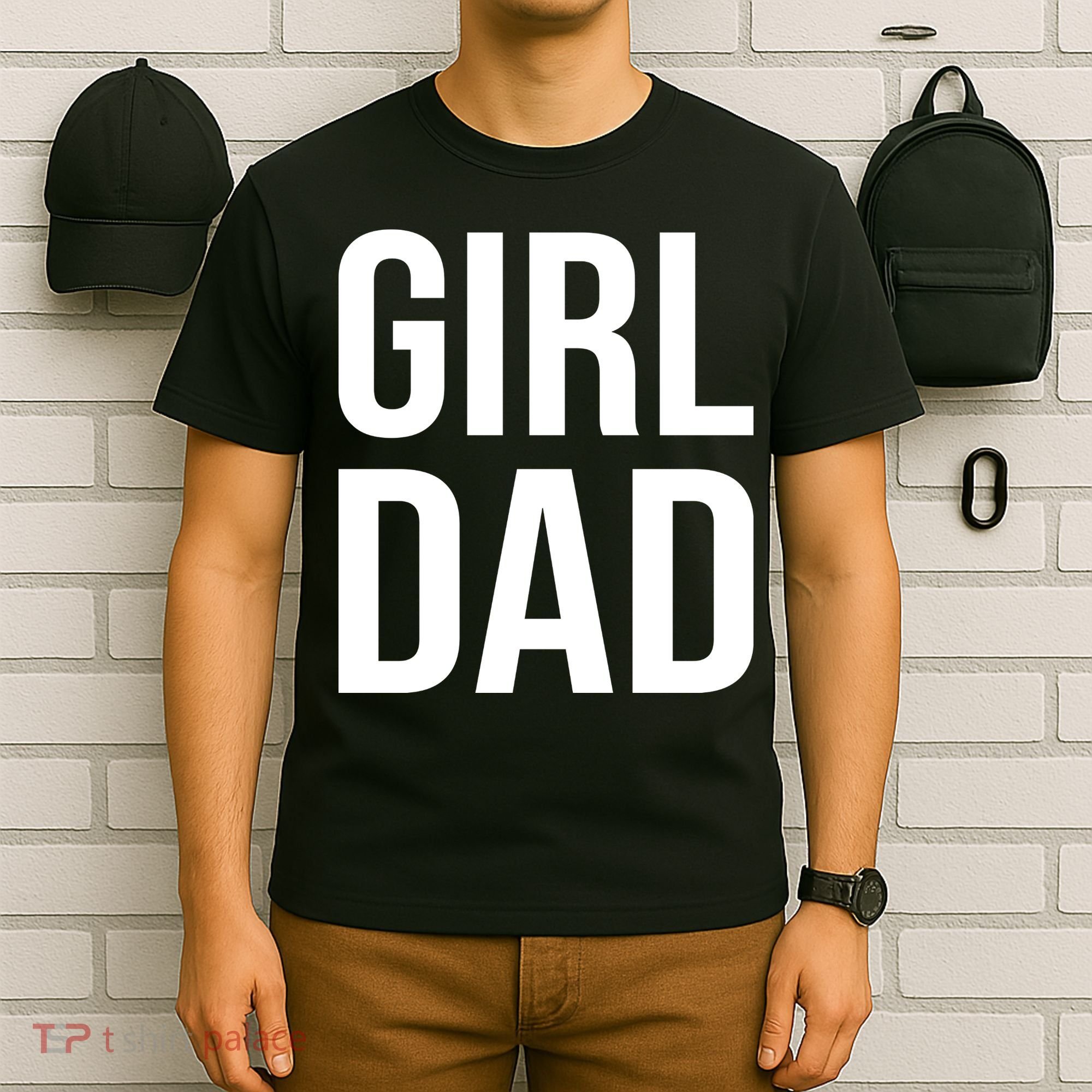 Girl Dad Pocket Print Daddy Papa Father's Day T-Shirt