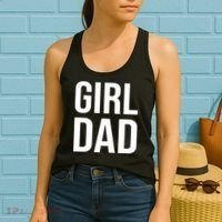 Girl Dad Pocket Print Daddy Papa Father's Day Women's Tank Top thumb 2
