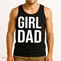Girl Dad Pocket Print Daddy Papa Father's Day Tank Top thumb 3