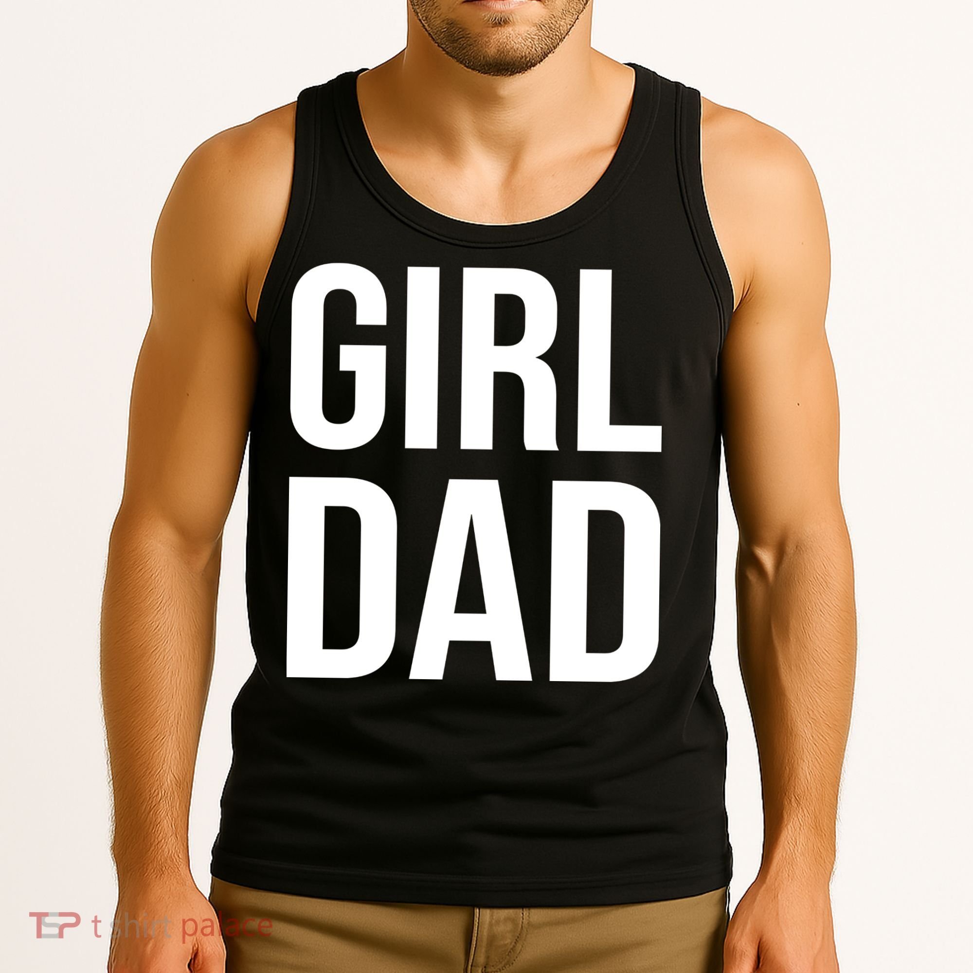 Girl Dad Pocket Print Daddy Papa Father's Day Tank Top