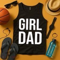 Girl Dad Pocket Print Daddy Papa Father's Day Tank Top thumb 4