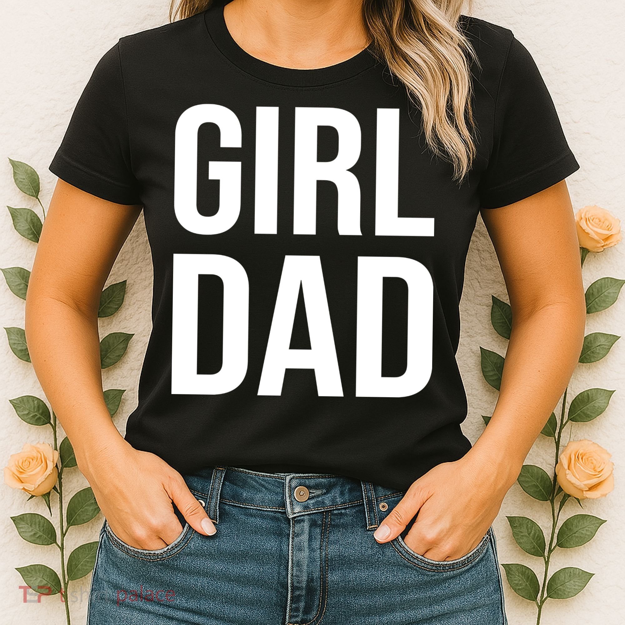 Girl Dad Pocket Print Daddy Papa Father's Day Women's T-Shirt