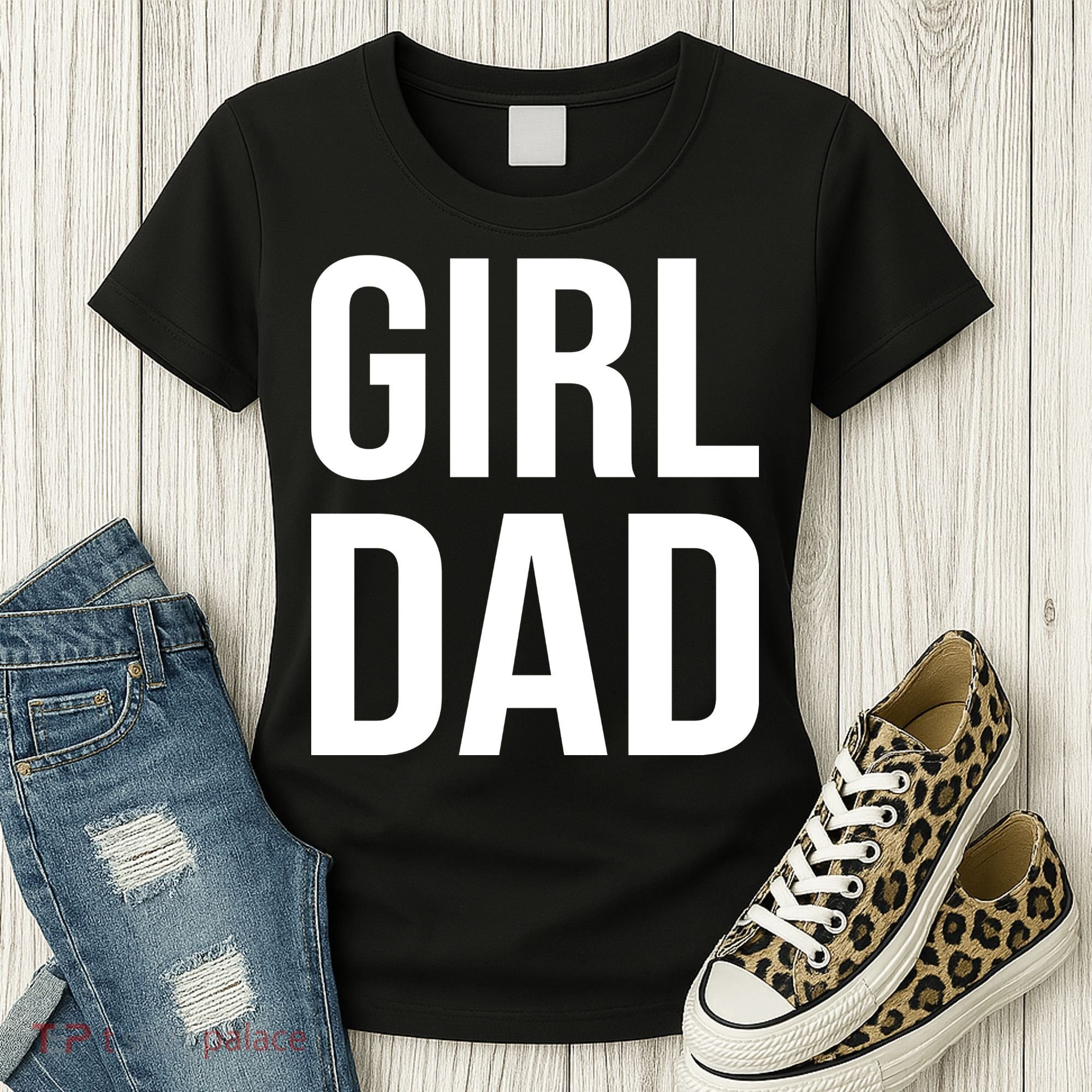 Girl Dad Pocket Print Daddy Papa Father's Day Women's T-Shirt