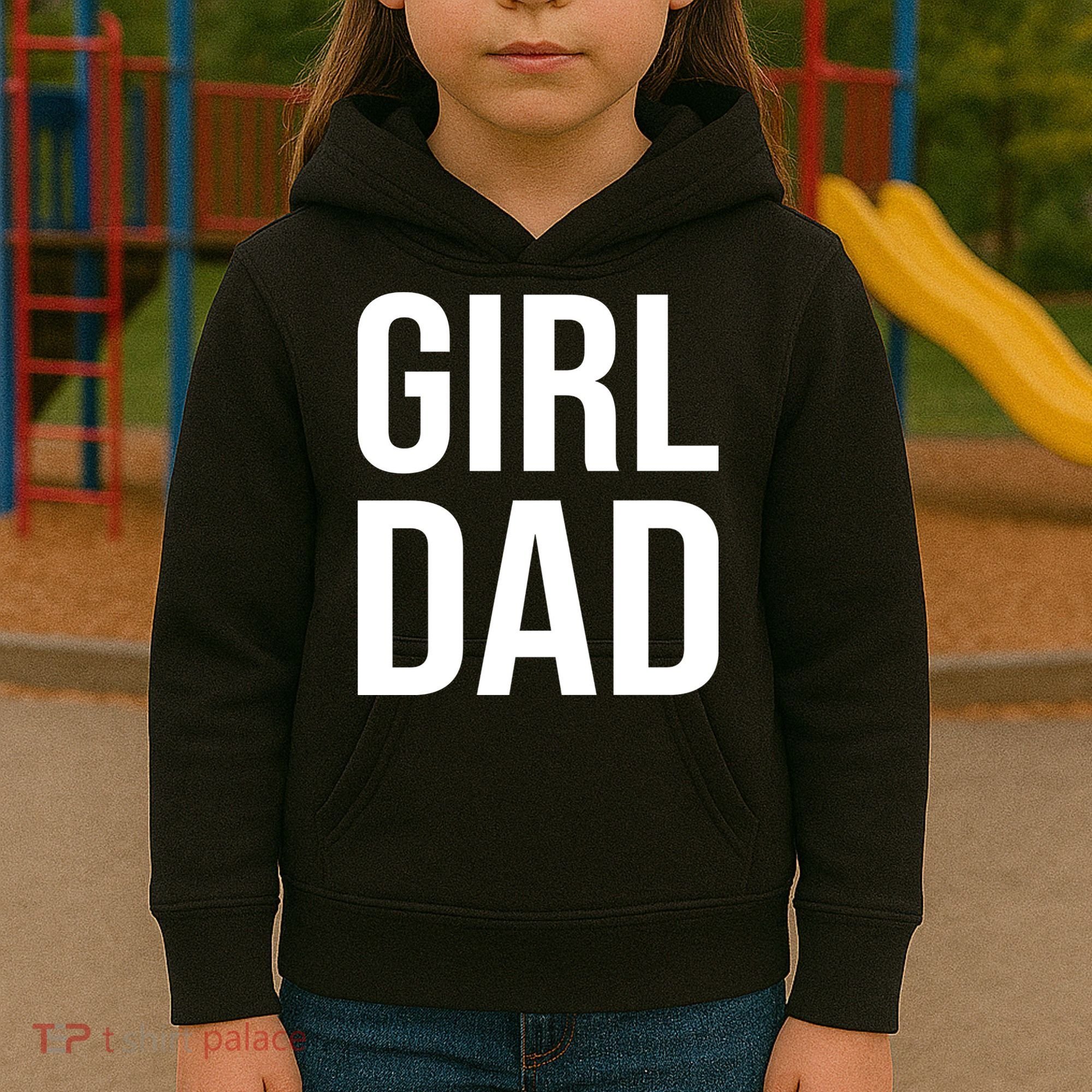 Girl Dad Pocket Print Daddy Papa Father's Day Kids Hoodie