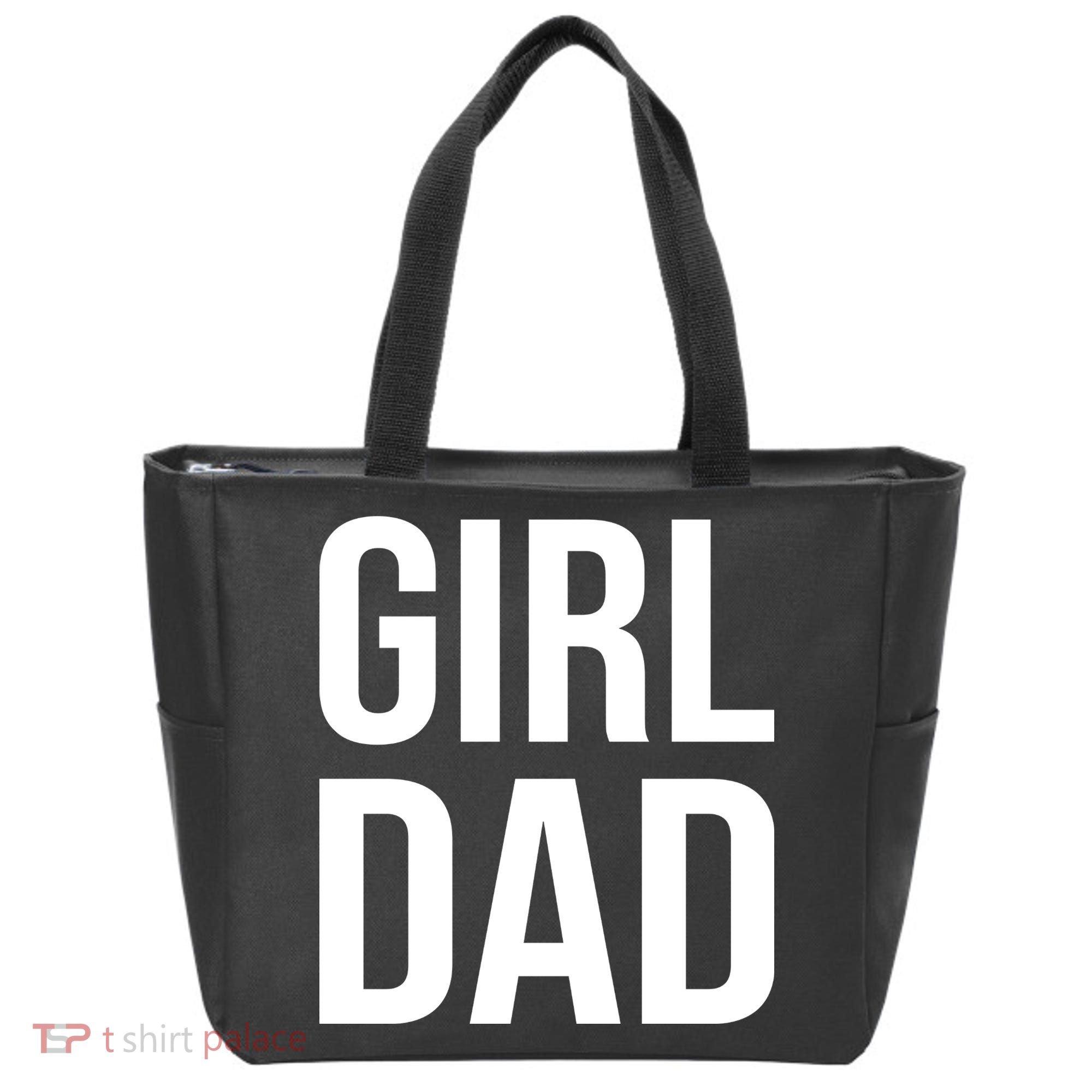 Girl Dad Pocket Print Daddy Papa Father's Day Tote Bag