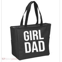 Girl Dad Pocket Print Daddy Papa Father's Day Tote Bag thumb 2