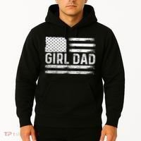 Girl Dad Proud FatherS Day Distressed Flag Apparel Hoodie thumb 2