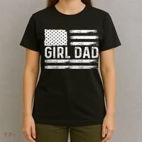 Girl Dad Proud FatherS Day Distressed Flag Apparel T-Shirt thumb 4