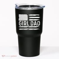 Girl Dad Proud FatherS Day Distressed Flag Apparel Tumbler thumb 0