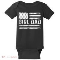 Girl Dad Proud FatherS Day Distressed Flag Apparel Baby Bodysuit thumb 0