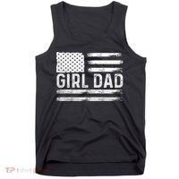Girl Dad Proud FatherS Day Distressed Flag Apparel Tank Top thumb 0