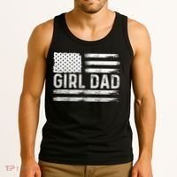 Girl Dad Proud FatherS Day Distressed Flag Apparel Tank Top thumb 3