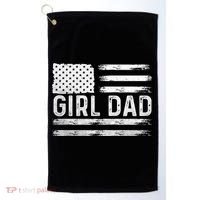 Girl Dad Proud FatherS Day Distressed Flag Apparel Golf Towel thumb 0