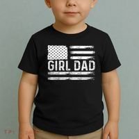 Girl Dad Proud FatherS Day Distressed Flag Apparel Toddler T-Shirt thumb 2