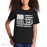 Girl Dad Proud FatherS Day Distressed Flag Apparel Kids T-Shirt thumb 2