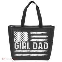Girl Dad Proud FatherS Day Distressed Flag Apparel Tote Bag thumb 0