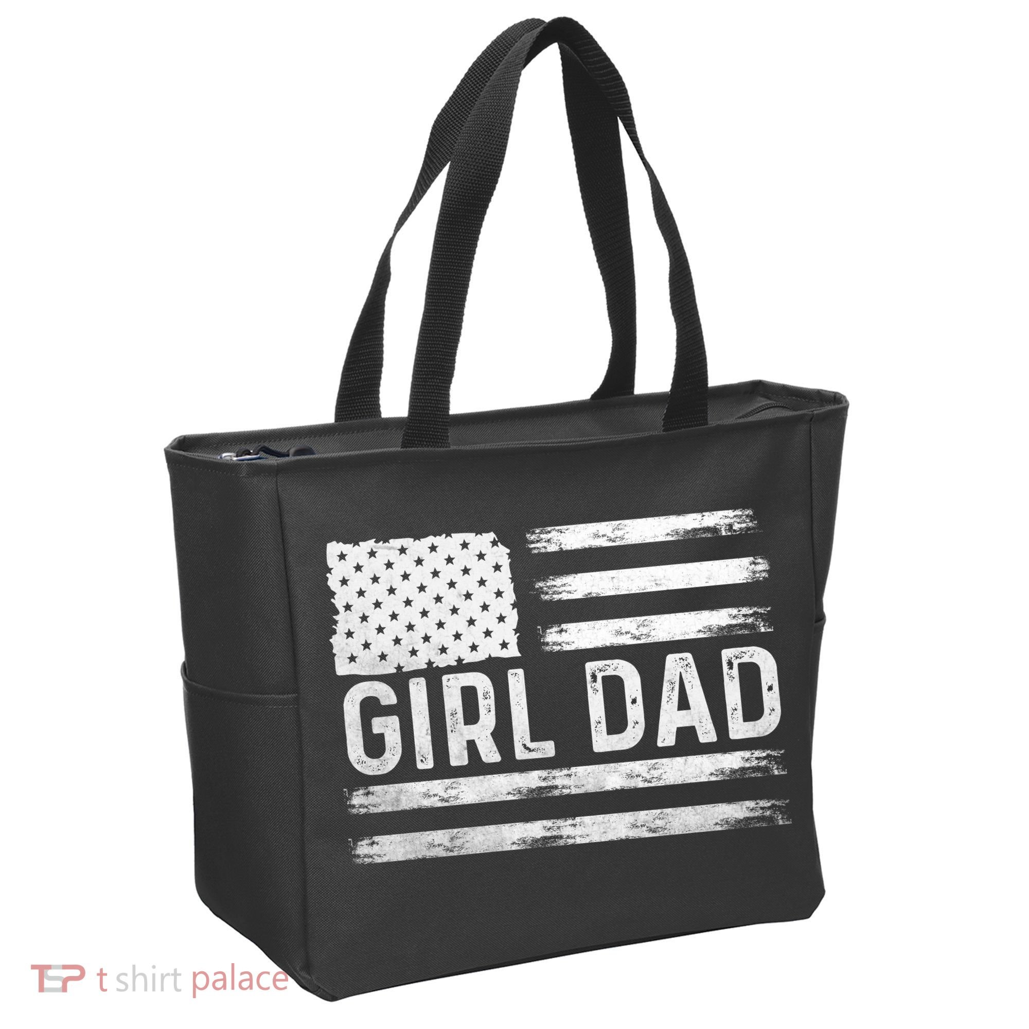 Girl Dad Proud FatherS Day Distressed Flag Apparel Tote Bag