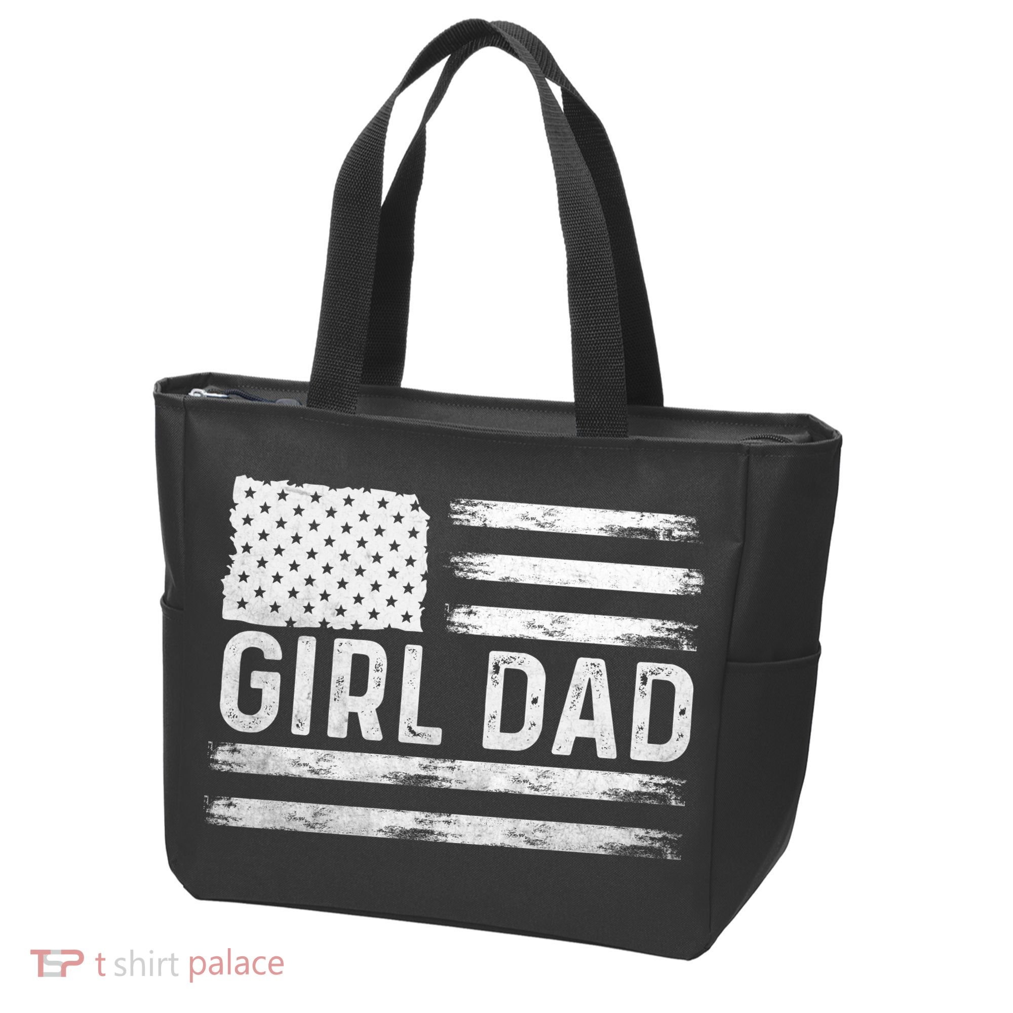 Girl Dad Proud FatherS Day Distressed Flag Apparel Tote Bag
