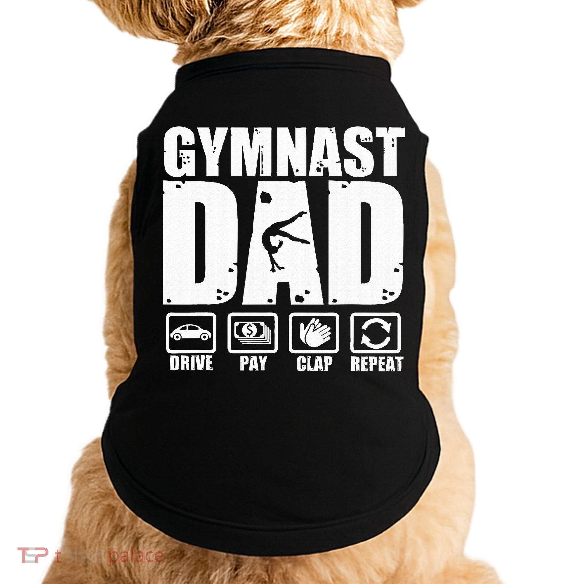 Gymnast Dad Proud Gymnastics Father Humor Doggie Tank