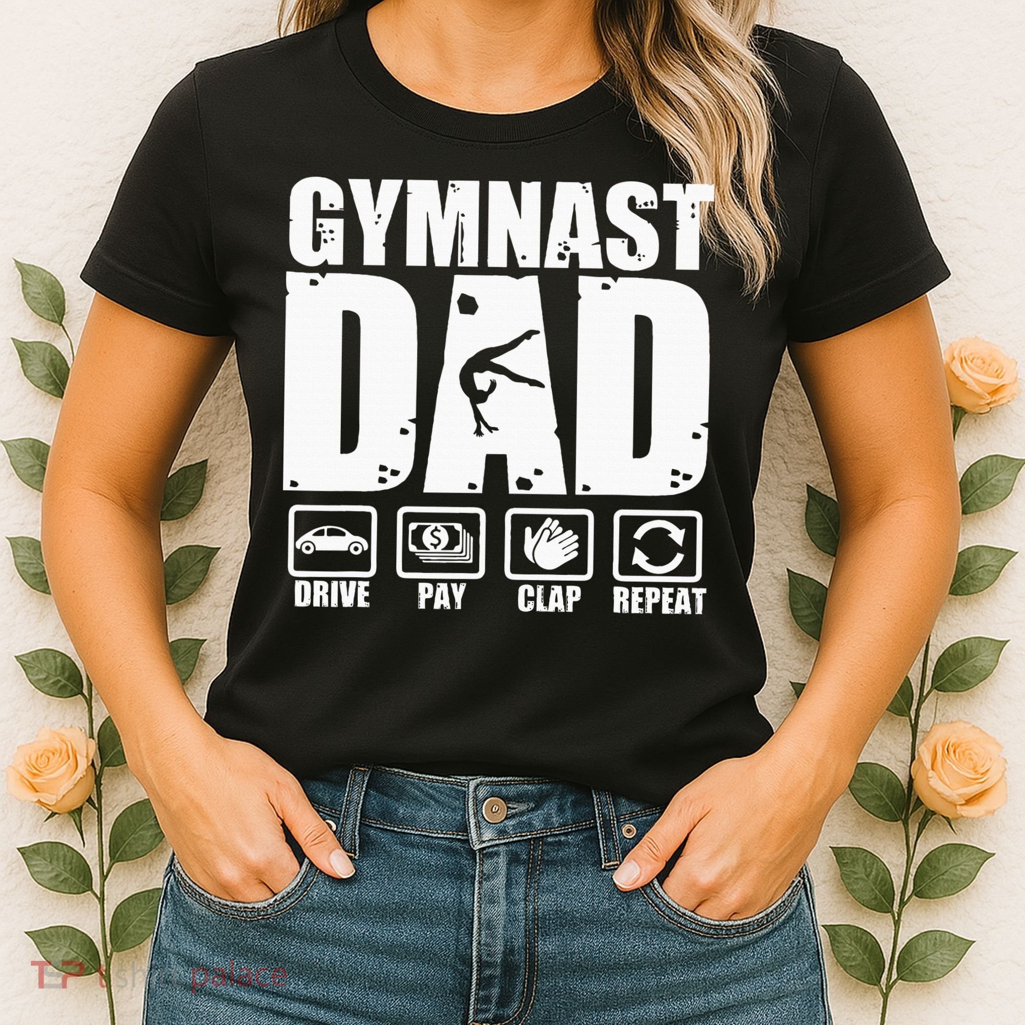 Gymnast Dad Proud Gymnastics Father Humor Women's T-Shirt