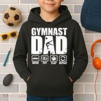 Gymnast Dad Proud Gymnastics Father Humor Kids Hoodie thumb 2