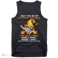Gnome DonT Piss Me Off IM A Grumpy Old Woman I Do What Tank Top thumb 0