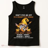 Gnome DonT Piss Me Off IM A Grumpy Old Woman I Do What Tank Top thumb 2